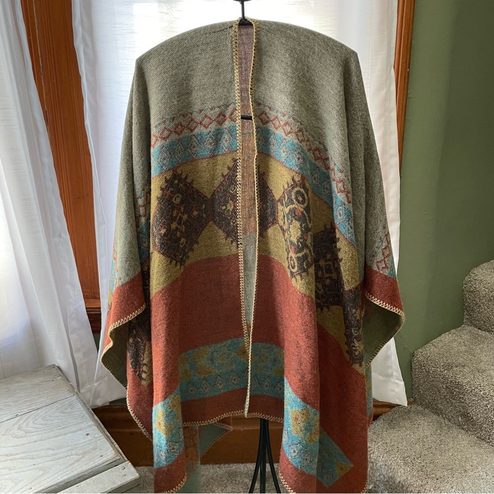 Macchia do Ruggine earth tone sweater shawl | one size